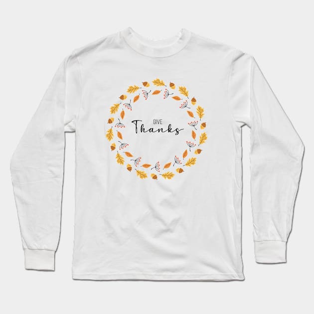 Fall wreath Long Sleeve T-Shirt by DanielK